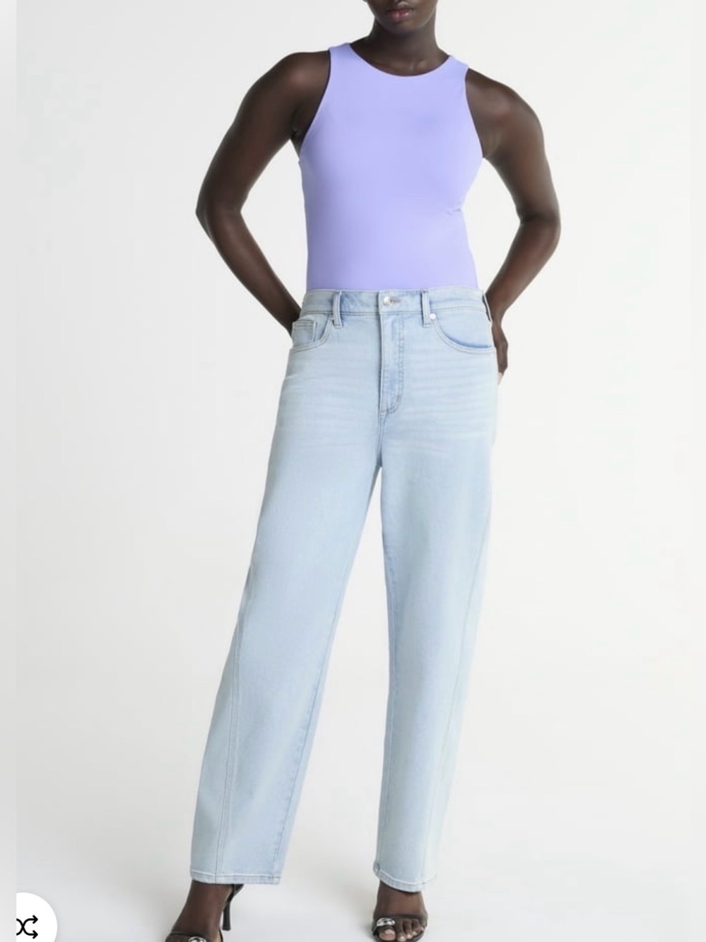 Scoop women’s mid rise barrel jean 0